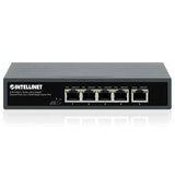 Intellinet 5-Port Poe++ Ethernet Switch With 4 Gigabit Ports & 1 Rj45 Gb Uplink Port-140W Power Budget, Output Up To 90W Per Port, Unmanaged, Wall Mountable/Desktop, Fanless, 3 Yr Mfg 562010