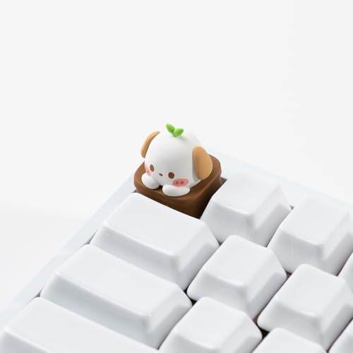 Artisan Keycaps, Cute Potted Puppy Shaped, Resin Handmade Esc Key Replacement For Mechanical Keyboard, Mx Switch Compatible, Kawaii Design