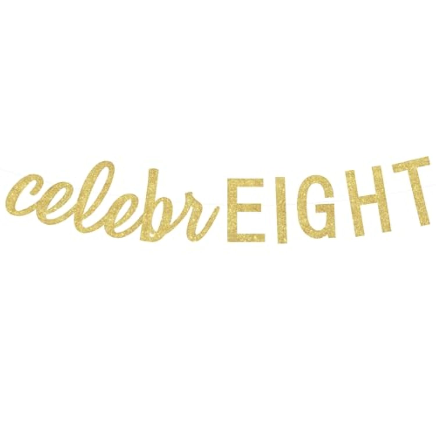 8Th Birthday Banner, Gold Celebreight Banner, 8Th Birthday Party Decorations For Boys And Girls Eight Bday Party Supplies