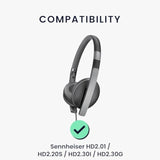kwmobile Ear Pads Compatible with Sennheiser HD2.01 / HD2.20S / HD2.30I / HD2.30G Earpads - 2X Replacement for Headphones - Black