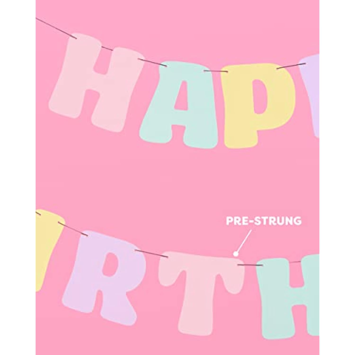 Pastel Happy Birthday Banner - 1 Piece | Rainbow Bday Party Decoration