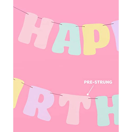 Pastel Happy Birthday Banner - 1 Piece | Rainbow Bday Party Decoration
