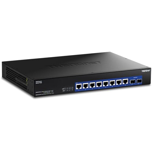 10-Port 10G Unmanaged Switch, Teg-S7102, 8 X 10G Rj-45 Ports, 2 X 10G Sfp+ Ports, 200Gbps Switching Capacity, Rackmount Design, Protection, Black