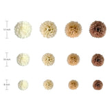 Brown Paper Pom Poms, Caramel Party Decorations Boho Ivory Beige White Tissue Paper Pom Poms For Rustic Neutral Birthday Western Graduation Birthday Wedding Baby Shower 12Pcs, Variety Pack