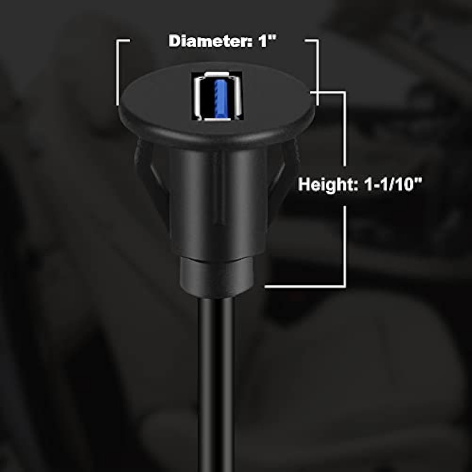2 Pack Small Usb 3.0 Male To Female Aux Flush Panel Mount Extension Cable For