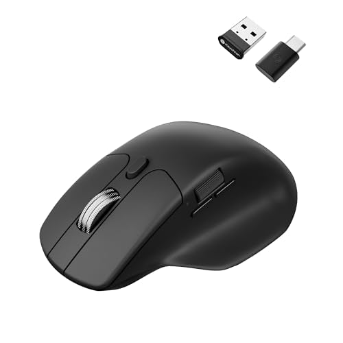 M6 Silent Wireless Gaming Mouse, 1000Hz Polling, Bluetooth 5.3/2.4Ghz/Wired, Pixart 3311 Optical Sensor Up To 12,000 Dpi, Lightweight 3.03 Oz(86G), Programmable, For Windows/Mac/Linux Black