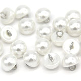 10Mm Half Domed Pearl Buttons, Semi-Circle White Faux Pearl Buttons Fo