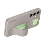 Samsung Galaxy S24 Standing Grip Phone Case, Protective Silicone Cover with Hand Strap, Kickstand, Durable Design, Soft Touch, US Version, EF-GS921CUEGUS, Taupe
