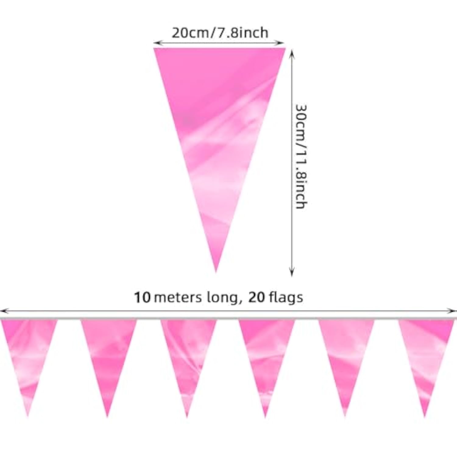 130Ft Pink Glitter Triangle Pennant Banner Flag Metallic Bunting Fabric Garland For Christmas Graduation Wedding Engagement Anniversary Bachelorette Birthday Bridal Shower Valentine'S Party Decor