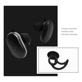 3 Pairs Earbuds Cover Silicone Earhooks Ear Loops In-Ear Earbuds Tips With Wings Compatible With Bo-Se Quietcomfort And Sport Earphones S M L Black