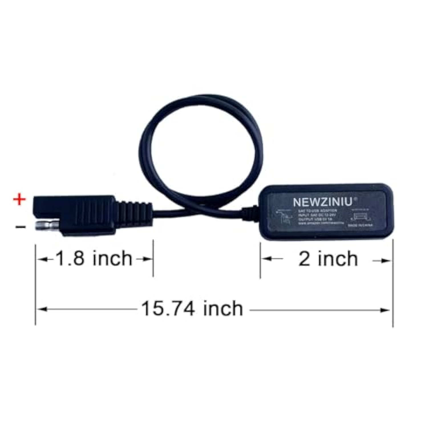 Sae To Usb2.0 Cable Adapter,Dc To Usb2.0 Adapter Cable,Usb2.0 Voltage Regulator Cable Adapter,12V To 5V Charger 1.5A Port For Cars, Motorcycles, Mobile Phones, Tablets, Solar Panels, Etc.