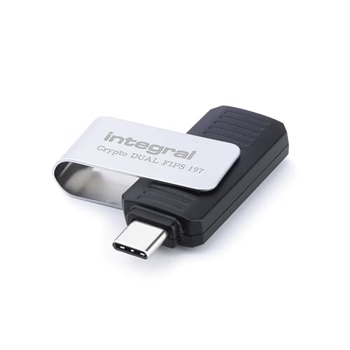32Gb Crypto-C Dual Encrypted Usb Flash Memory Drive, Aes-Xts 256-Bit Hardware Encrypted Usb 3.2 With Secure Dual Password - Certified To Fips 197, Compatible With Mac, Macbook, Pc, Laptop