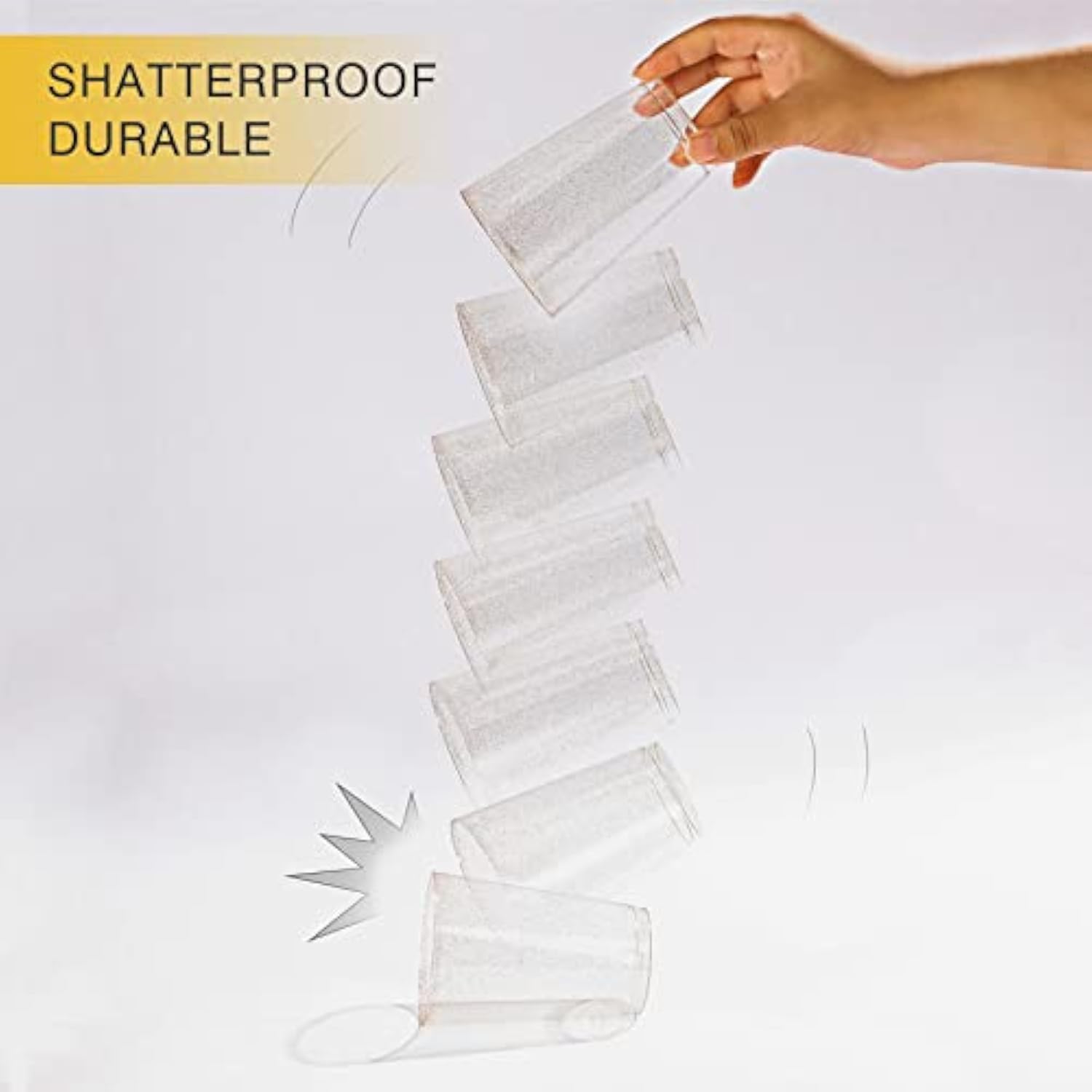 100-Pack 12oz Gold Glitter Plastic Cups – Elegant Disposable Party & Wedding Drinkware