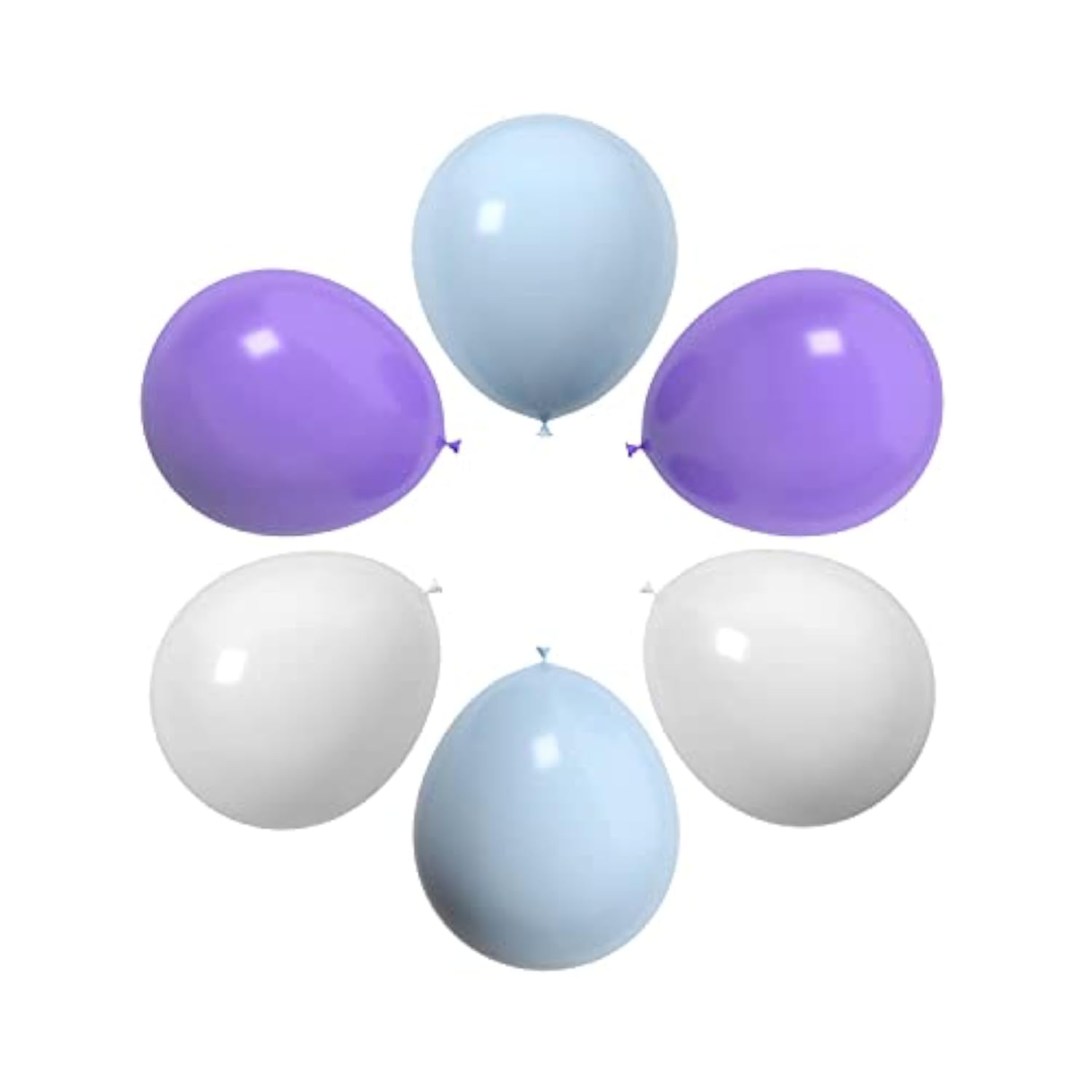 60 Pcs 12 Inch Latex Balloons For Birthday, Wedding, Baby Shower Decorations - Purple Blue White Party Balloons Bulk Pack, Spring Summer Party Supplies