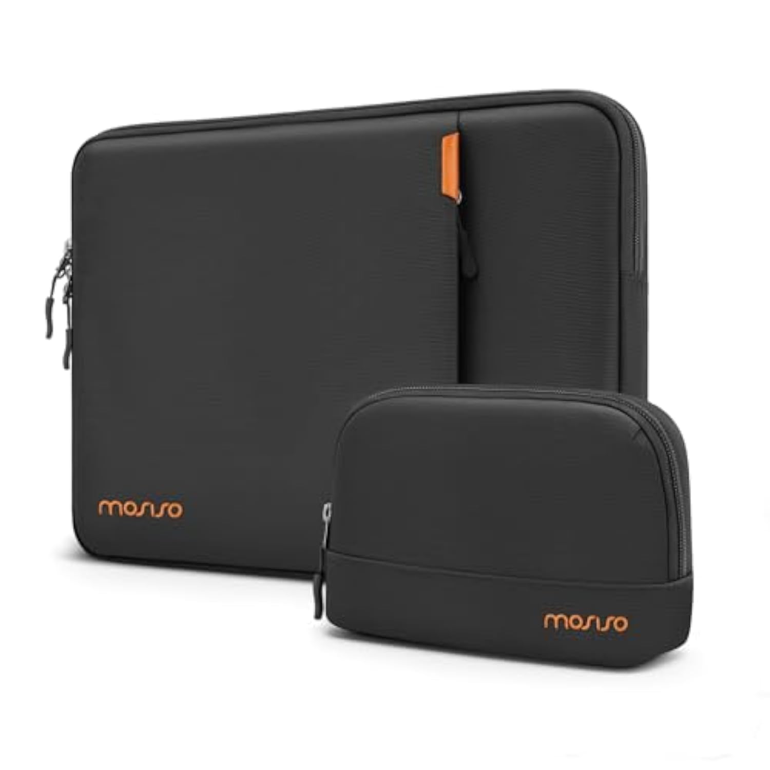 MOSISO 360 Protective Laptop Case 13.3 inch, 13-14 inch Laptop Sleeve Compatible with MacBook Air 13.6/Pro 13/Pro 14, HP Dell ASUS Lenovo, Shockproof Vertical Bag with Front Pocket&Small Case, Black