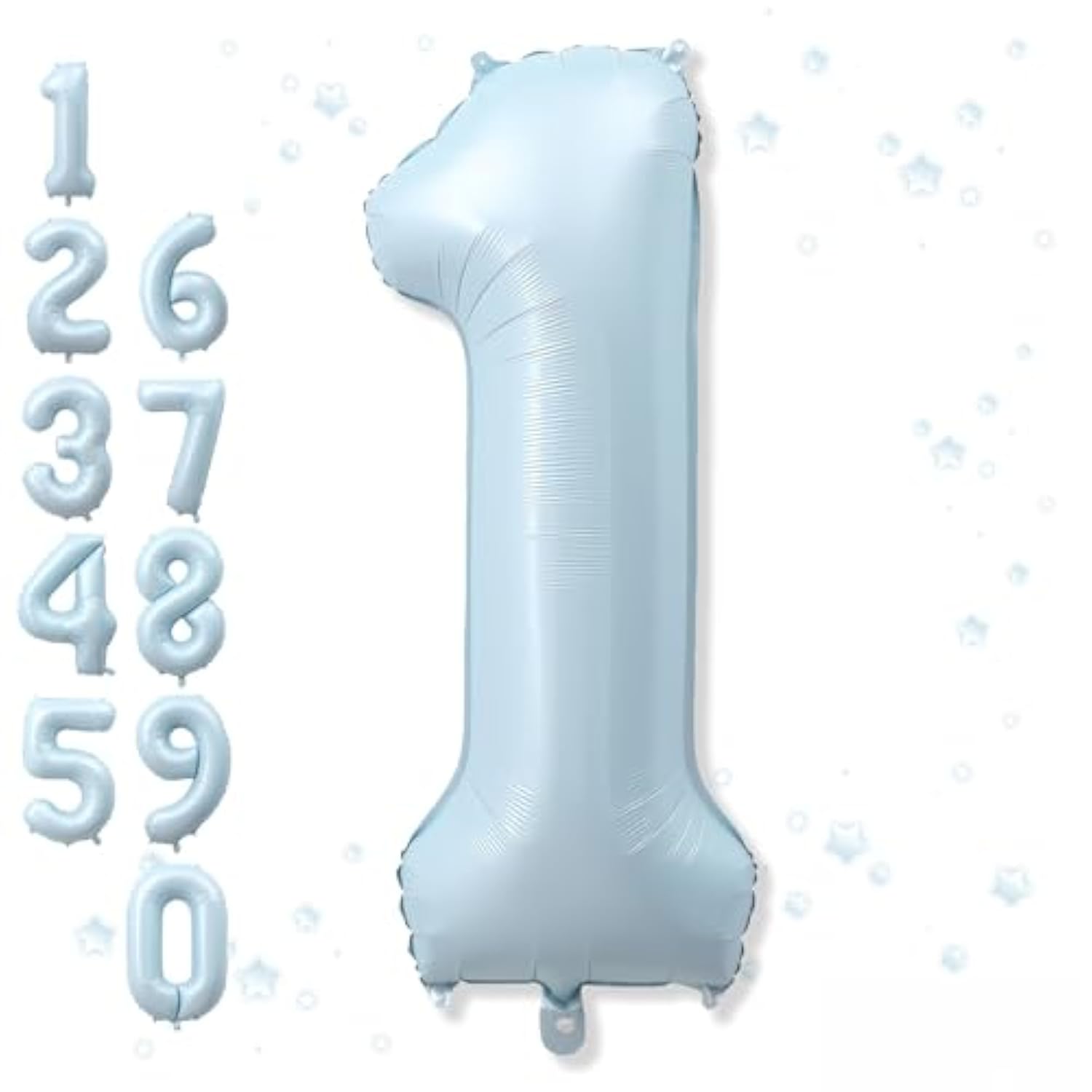 Big Number 1 Balloons, Light Matte Sky Blue Foil 1 Balloon Numbers 40 Inch, Giant 1St Birthday Party Decor, Baby Powder Blue Mylar Helium One Balloon For Boys Girls Baby Shower Anniversary Decorations