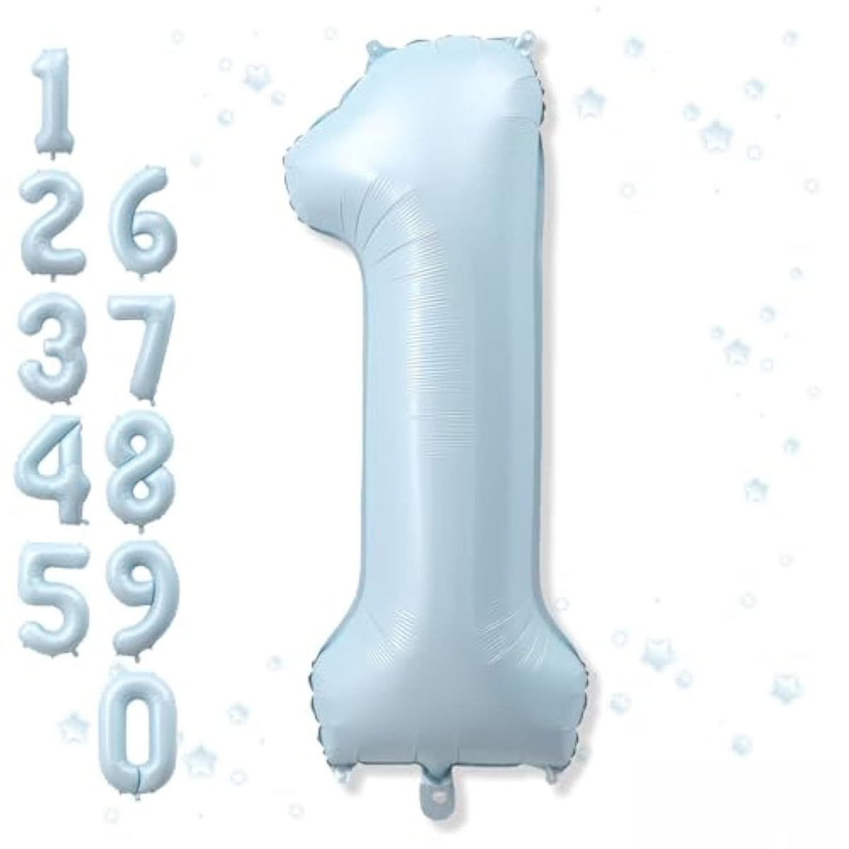 Big Number 1 Balloons, Light Matte Sky Blue Foil 1 Balloon Numbers 40 Inch, Giant 1St Birthday Party Decor, Baby Powder Blue Mylar Helium One Balloon For Boys Girls Baby Shower Anniversary Decorations