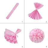 12pcs Hot Pink Tissue Paper Pom Poms,Hanging Paper Pompoms for Baby Shower Wedding Valentine's Day Engagement Birthday Party Decorations