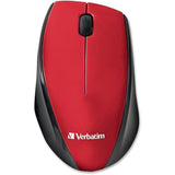 Verbatim Wireless Multi-Trac Mouse 2.4GHz with Nano Receiver - Ergonomic, Blue LED, Portable Mouse for Mac and Windows - Red
