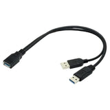 Usb 3.0 Splitter Y Cable Usb 1 Female To 2 Male Extra Power Data Extension Cable For 2.5" Mobile Hard Disk