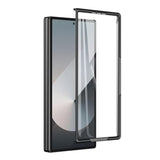 For Samsung Galaxy Z Fold 6 Front Frame With Tempered Glass Screen Protector, Durable Sturdy Cover Compatible With Galaxy Z Fold 6 5G 2024 (Black)