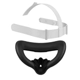 Head Strap and Face Cover Pad for Oculus Quest 2, Original Replacement Headstrap&Sweatproof PU Leather Face Cushion Pad - VR Accessories Kit