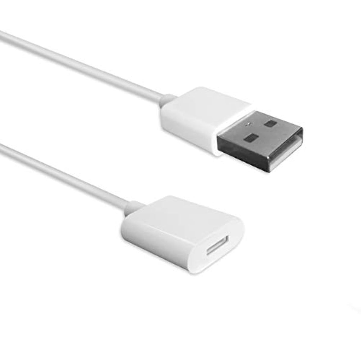 TechMatte Charging Adapter Electronic Cable Compatible with Apple Pencil 1st Generation, Male to Female Flexible Connector, Laptop (White-3 Feet)