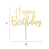 Happy Birthday Cake Topper, Mirrored Gold Acrylic Versatile Cake Topper For Birthday Party Decoration Ideas, Perfect Keepsake For Your Family And Friends
