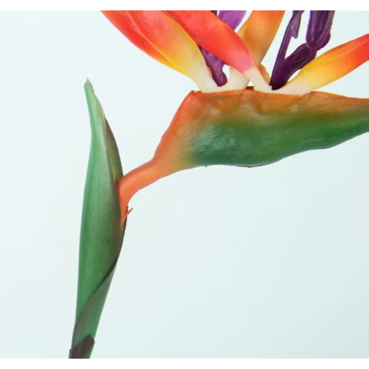3 Pcs Orange Large Bird Of Paradise 29" Permanent Strelitzia, Imitating Tropical Plants, Soft Rubber Pu Artificial Flowers For Home Office, 0.3" Stem