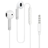 Wired Headphones Earbuds 3.5mm Jack for iPhone iPad  Computer MP3/4, in-Ear Earphones with Microphone Bass Stereo Corded Ear Buds for School
