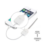 30 Pin To Lightning Adapter, Lightning Cable Adapter, 8-Pin Male To 30-Pin Female Connector Converter With Phone Charger Cable Cord Compatible Phone 14/13/12/11/X/8/7/6/5/4S/4/3/Pad/Pod (White)