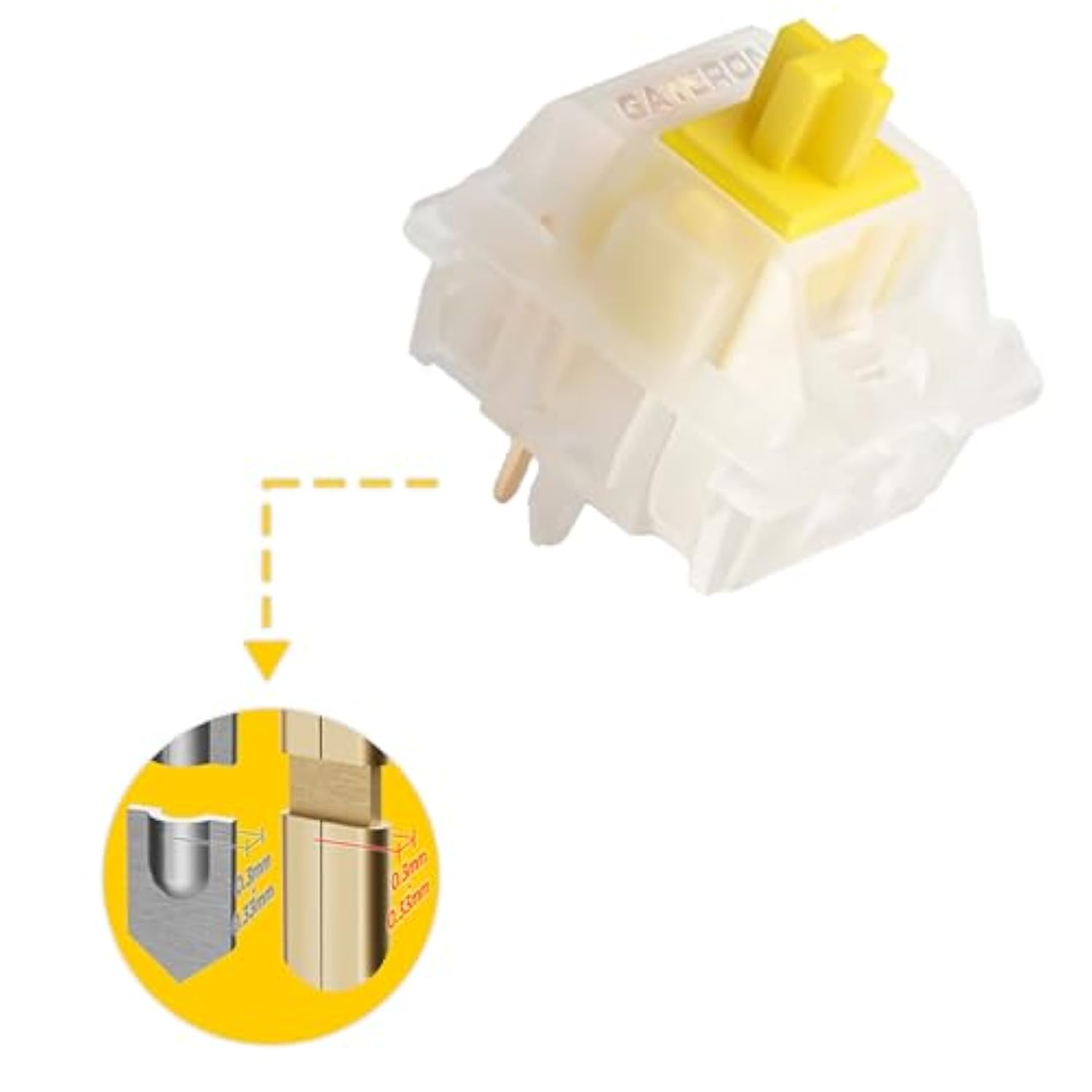 Gateron Ks-3X1 Pro Milky Yellow Pre Lubed Switch 5-Pin Linear Switch Compatibl
