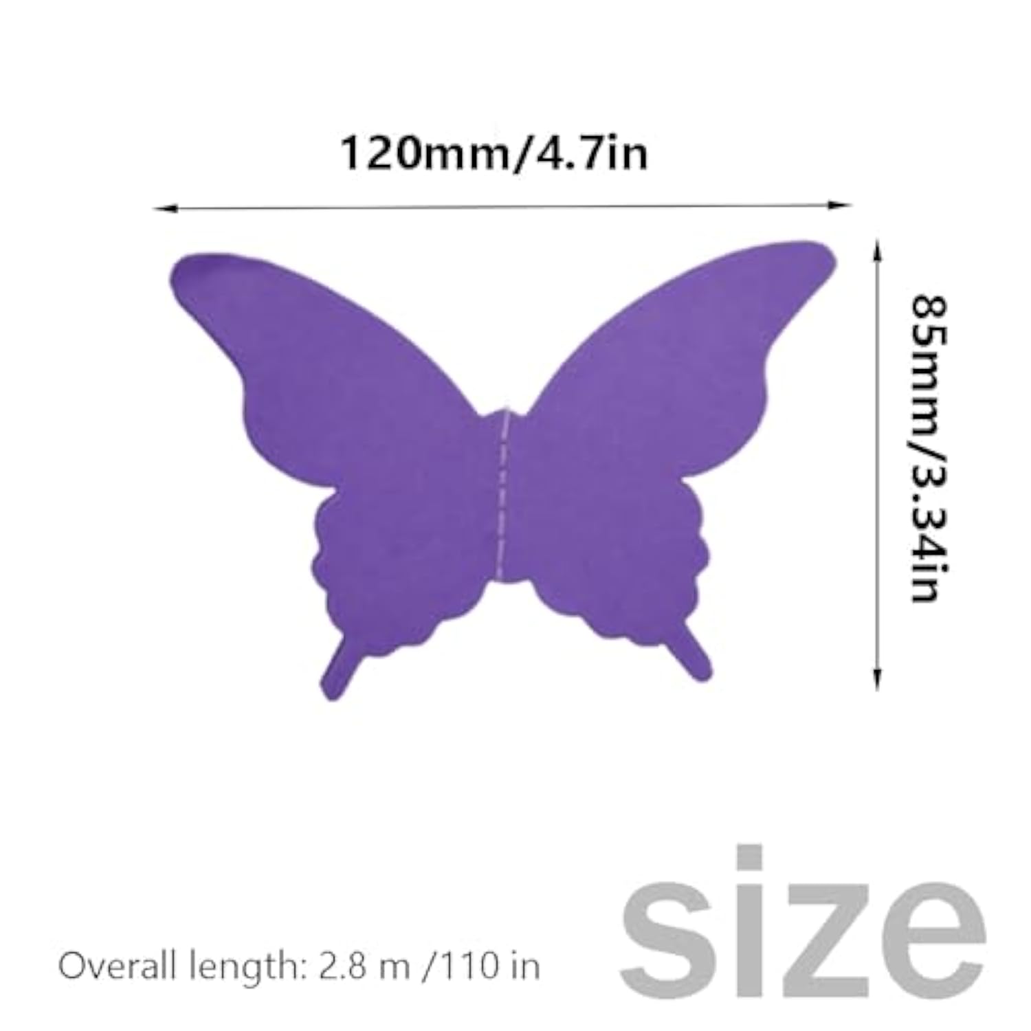 Yosawa 4 Pcs Large Paper Butterfly Banner Hanging Decorative, Curtain Hanging Paper Flower For Halloween Home Ceiling Decor Birthday Party Baby Shower Wedding Showcase Decoration?Zd/Purple?