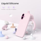 iPhone 16 Case 6.1" Slim Liquid Silicone Chalk Pink