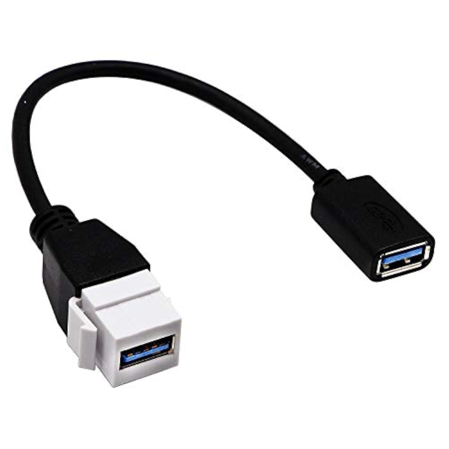 Usb 3.0 Keystone Jack Inserts Cable, Usb 3.0 A Female To Usb A 3.0 Female Keystone Insert Wall Plate Outlet Panel Adapters Connector Cable-20Cm/8Inch (Usb3.0 F/F)