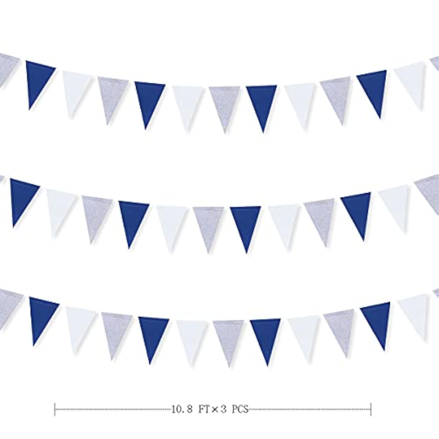 30 Ft Navy Blue White And Silver Party Decorations Royal Blue Triangle
