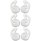 Ear Hook Covers For Earbud Headphones, Noise Isolation Anti-Slip Silicone Earbuds/Ear Plug Tips 3 Pair Cover Tips Accessories Compatible Headset Mnhf2Am/A (White 6Pcs)