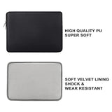 Rainyear 14 Inch Laptop Sleeve Soft Pu Leather Case Protective Water Resistant Zipper Cover Carrying Bag Compatible With 14" Notebook Computer Chromebook, 14 Macbook Pro/Max(Black)