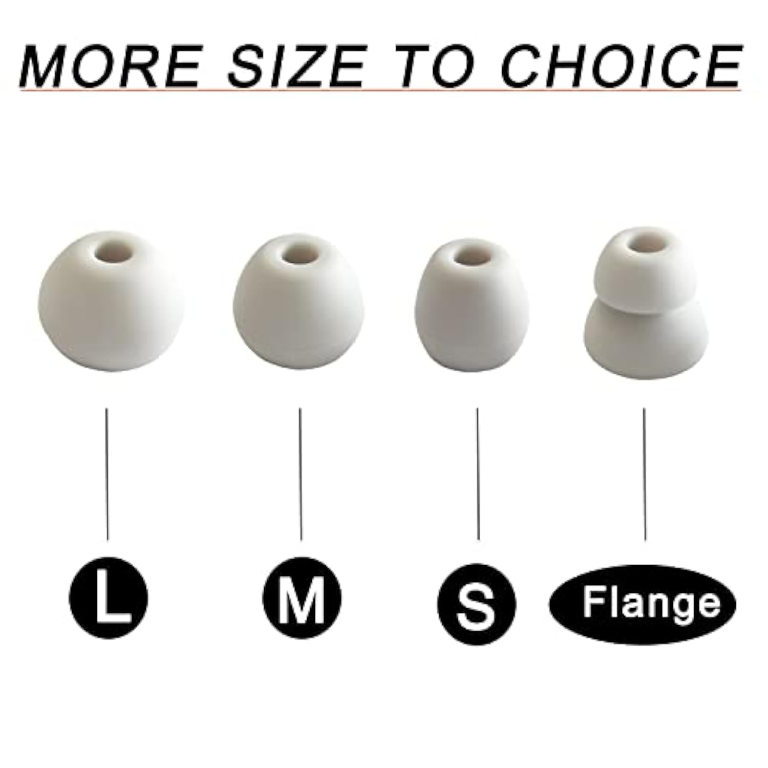 Silicone Replacement Ear Tips For Beats Flex - Double Flange Ear Tips, 8 Pairs - Gray, White