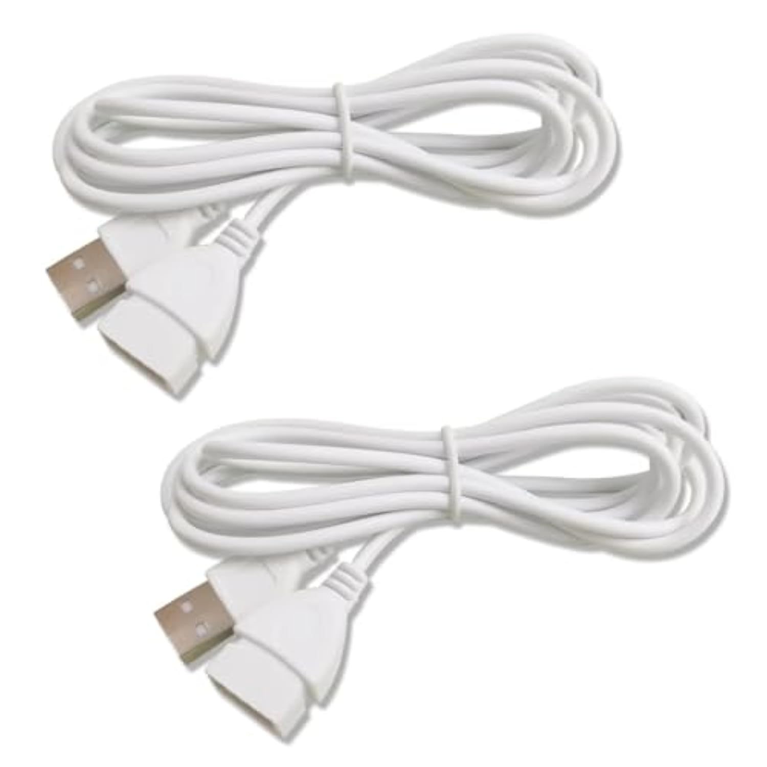 2 Pack Usb Extension Cable White 5Ft 2Pin 20Awg Usba Male To Female Extension Cord For Usb Desk Fan, Led Strip Lights Desk Lamp Table Lamps Dash Cam Power Cable Diy Repair Pigtails Project