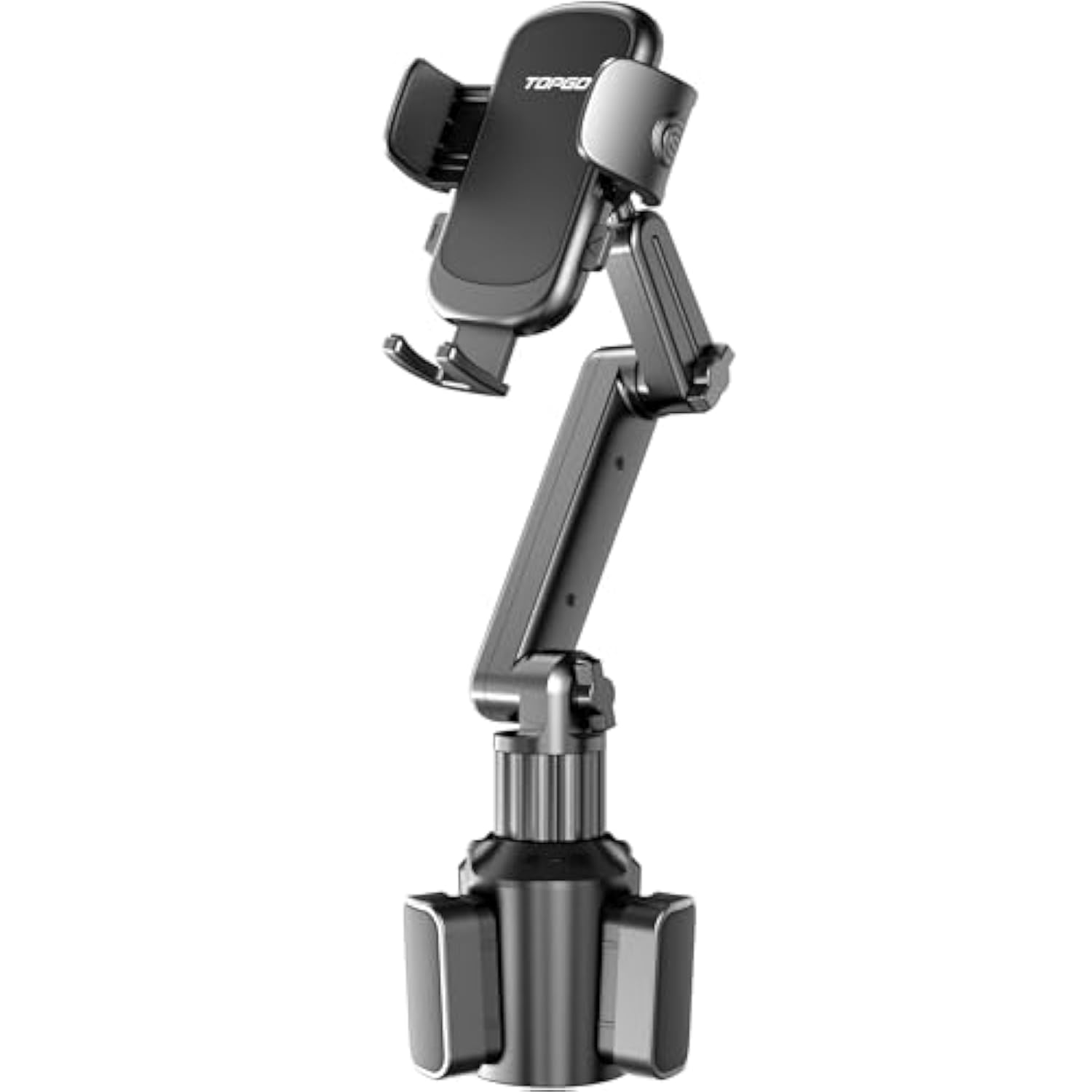 Car Phone Mount Pro Ver [Adjustable Height & No Shaking] Cup Phone Holder For Car Compatible With Iphone 16 Pro Max And More Smartphone - Black