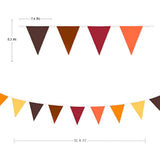 32Ft Fall Banner Triangle Flag Fabric Pennant Garland 36pcs for Autumn Thanksgiving Party Decor