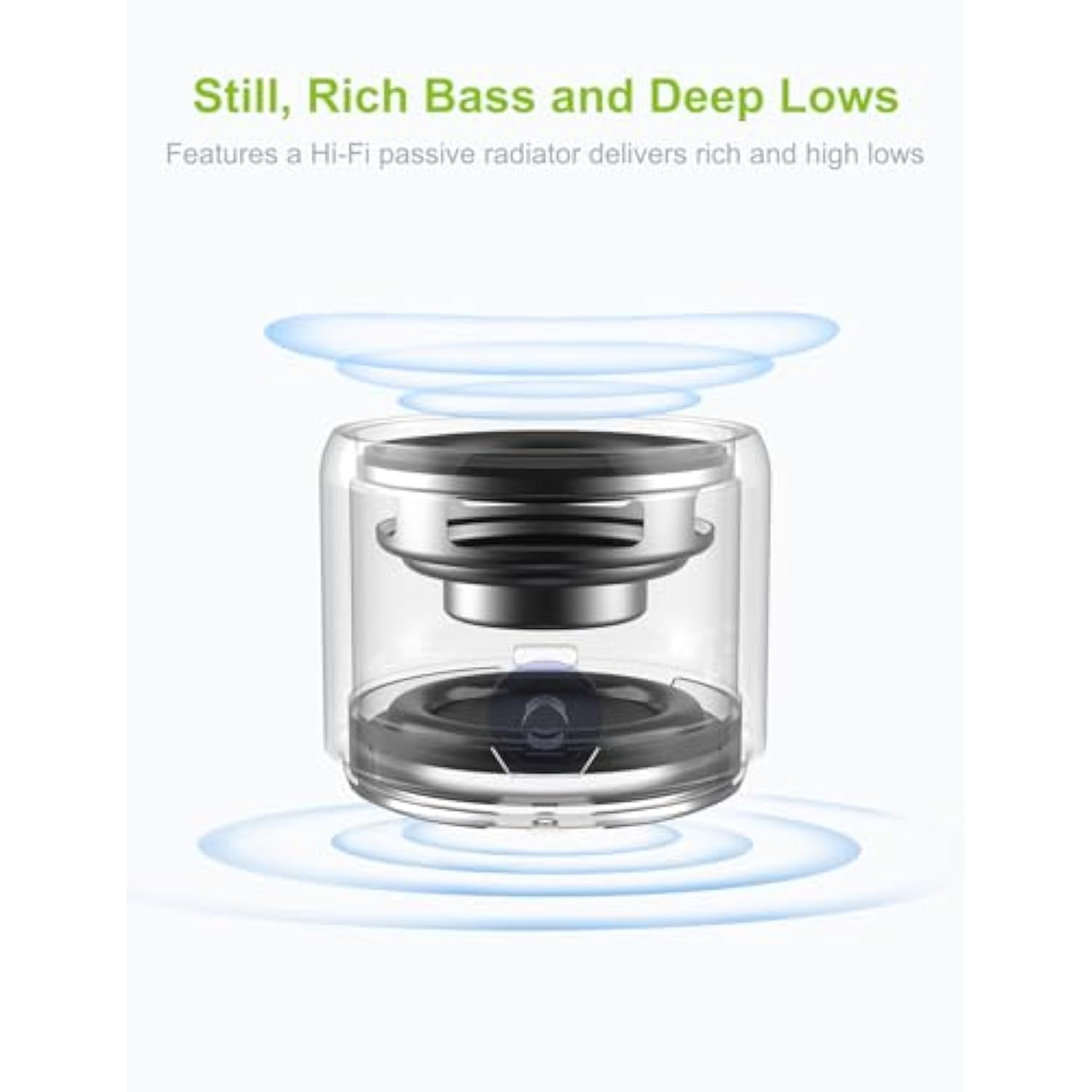 EWA Travel Case Packed, A106 Pro Portable Bluetooth Speaker with Custom Bass Radiator, Brief Design, IP67 Waterproof, Perfect Mini Speaker for Shower, Room, Bike, Car (Red)