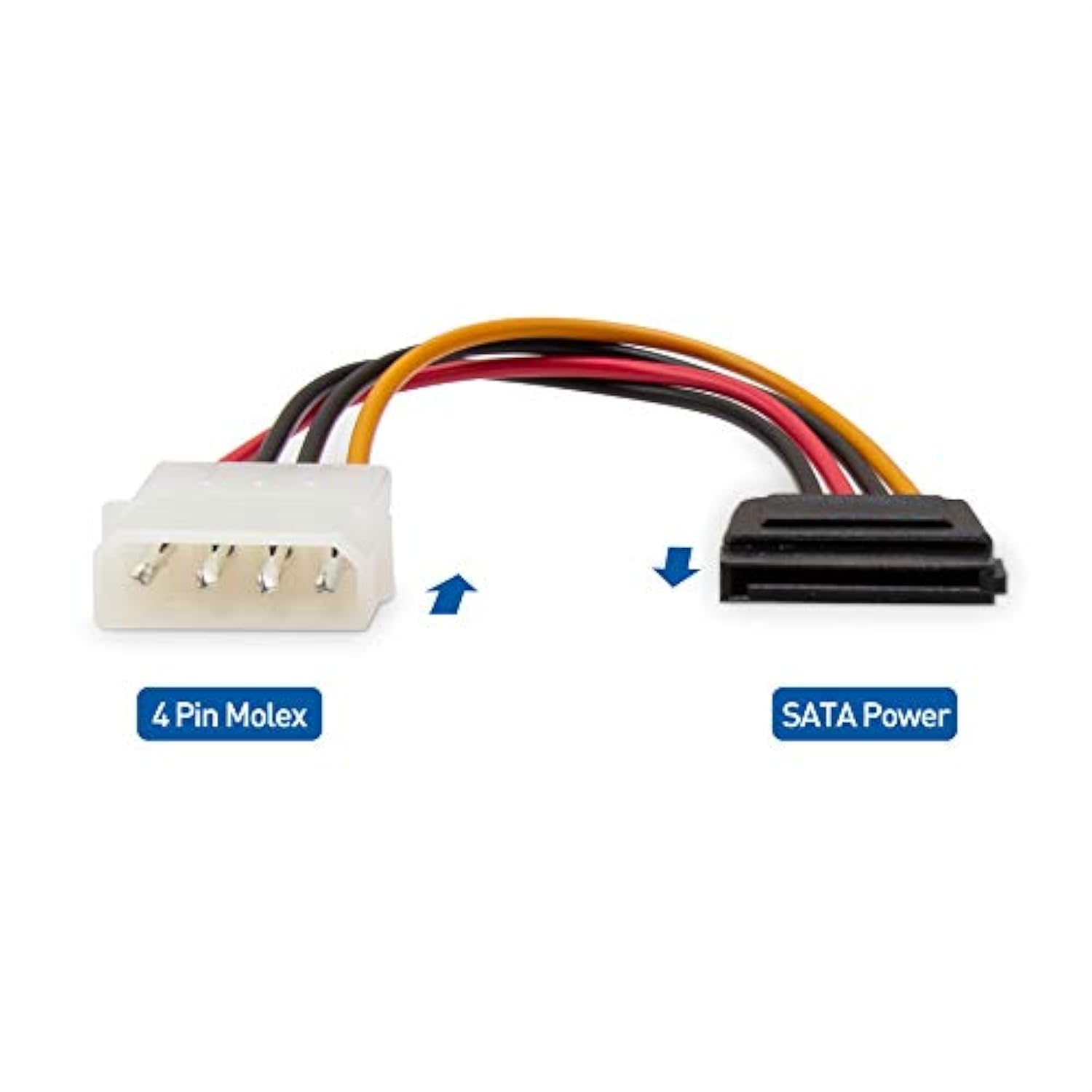 Cable Matters 3-Pack 4 Pin Molex to SATA Power Cable (SATA to Molex) - 6 Inche