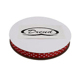 Polka Dot Grosgrain Ribbon 25 Yard Each Roll 100% Polyester (3/8", Red