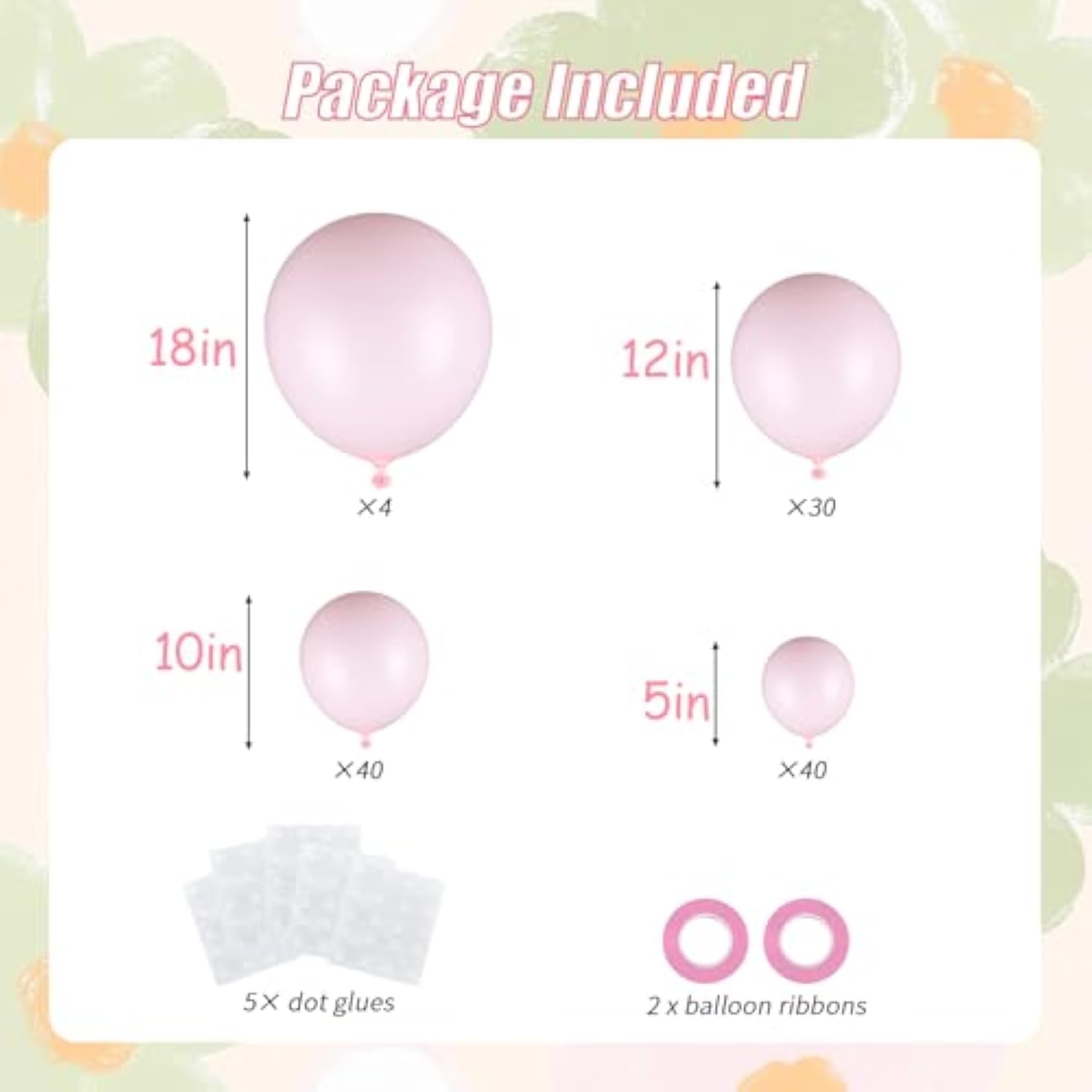114Pcs Light Pink Balloon Garland Arch Kit, 18 12 10 5 Inch Pastel Pink Latex Balloons Different Sizes For Engagement Bridal Bachelorette Princess Birthday Party Decorations