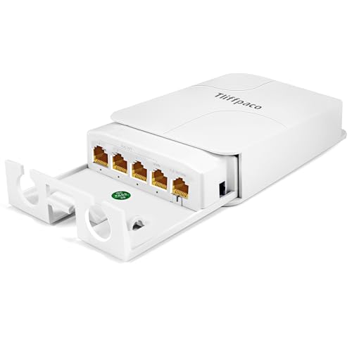 Outdoor Gigabit Poe Extender, 5 Port Poe Repeater, 90W In 60W Out Switch, Waterproof, Vlan, Ieee802.3Af/At/Bt Extend Additional 100M(328Ft), 10/100/1000Mbps, Wall Mount Plug And Play