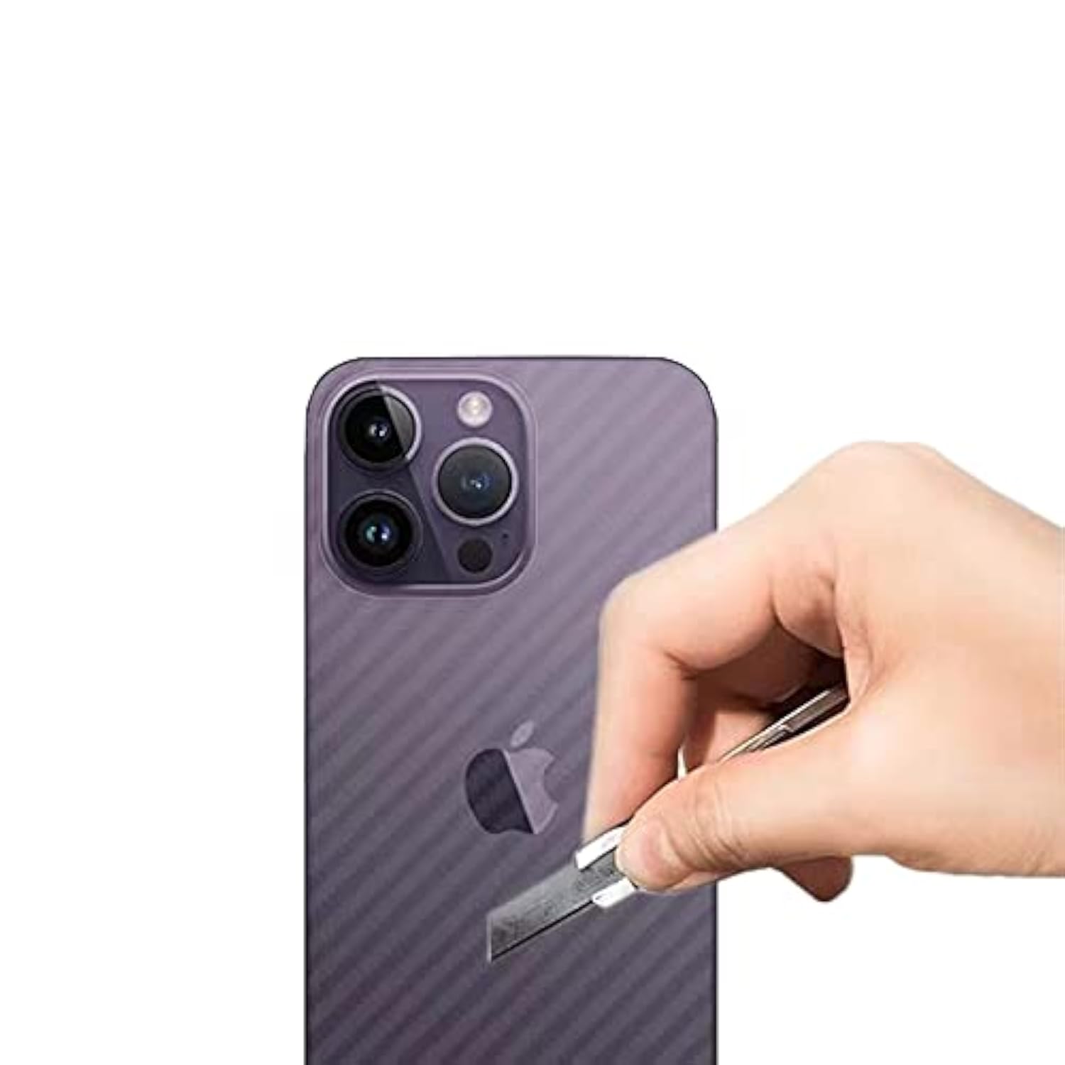 For Iphone 14 Pro Back Screen Protector 3D Carbon Fiber Ultra Thin Protective Film-2 Packs-Transparent