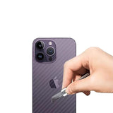 For Iphone 14 Pro Back Screen Protector 3D Carbon Fiber Ultra Thin Protective Film-2 Packs-Transparent