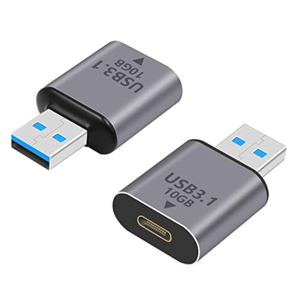 Usb C Female To Usb Male Adapter (2-Pack), 3.1 Usb A To C Adapter Otg Converter Support Bi-Directional 10Gbps Data Sync & Charging Compatible With Iphone, Macbook Pro, Laptop
